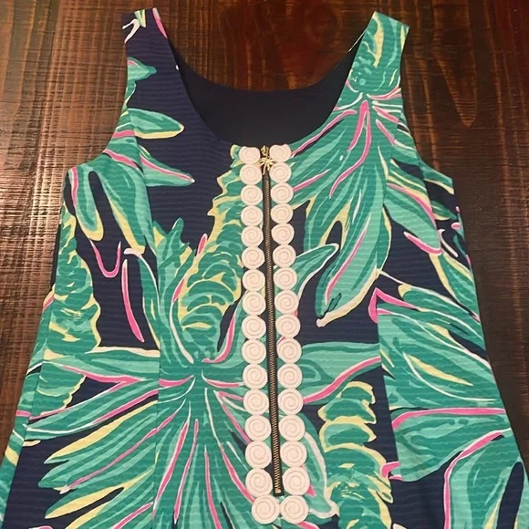 Lilly Pulitzer Cathy Tiger Palm green shirt dress - Picture 3 of 9